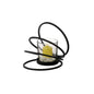 Diyas Home (DH) Oreo Candle Holder 4 Ring Small Black/Clear Glass Art