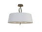 Mantra Ninette 60cm Semi Flush 4 Light E27, Antique Brass with Ivory White Shade