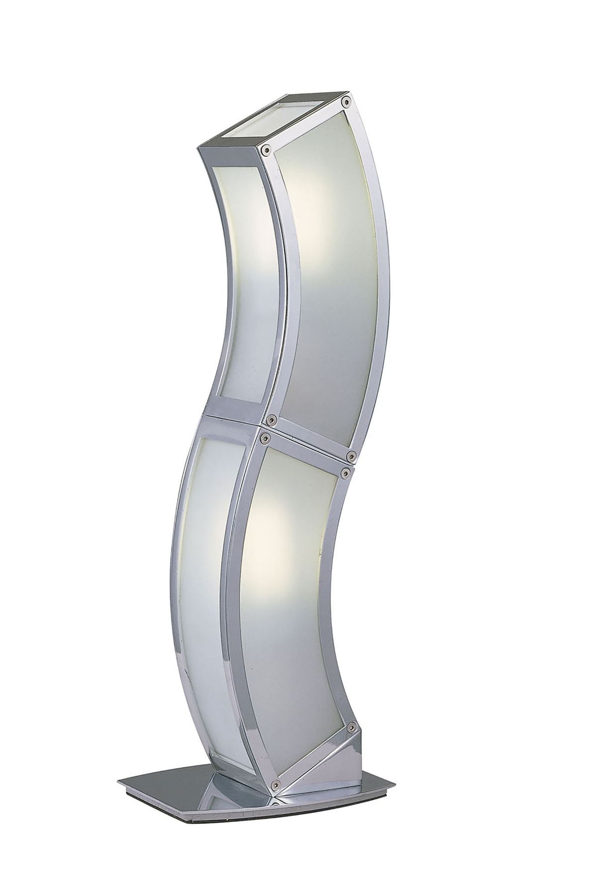 Mantra Duna GU10 Table Lamp 2 Light L1/SGU10, Polished Chrome/White Acrylic, CFL Lamps INCLUDED