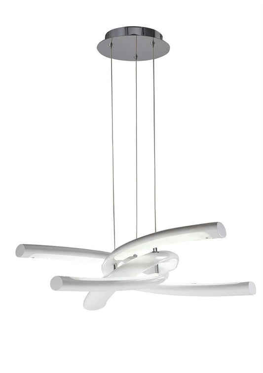 Mantra M3970 Knot Pendant 36W LED 3000K, 3600lm, Gloss White/White Acrylic/Polished Chrome, 3yrs Warranty