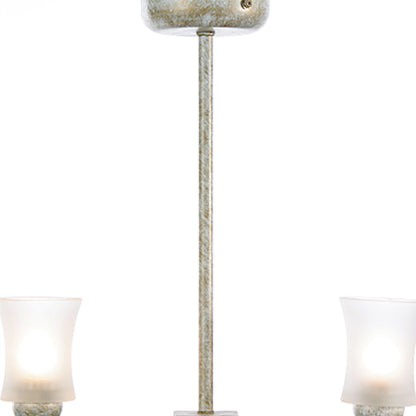 Diyas Toscano 65cm Semi Flush 4 Light G9 White/French Gold/Frosted Glass