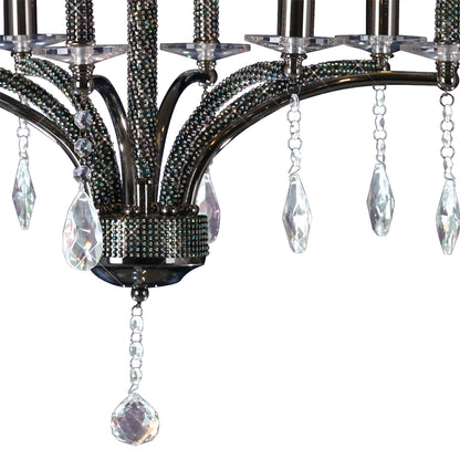 Diyas Fiore 53cm  4 Light E14 Black Chrome/Crystal Ceiling Pendant Light Fitting