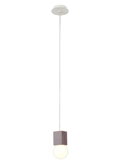 Mantra Galaxia 12cm Pendant Square, 1 Light E27, White/Red Cement