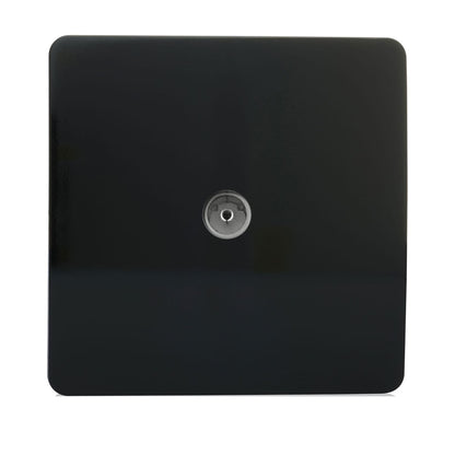 Trendi Artistic Modern Glossy Tactile TV Socket Black ART-TVSBK