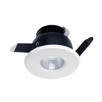 Mantra Fusion Cies Downlight 8.4cm Round 7W COB LED 3000K, 590lm, IP54, Matt White, Driver Included, 3yrs Warranty