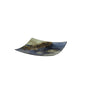 Diyas Home (DH) Kiana Glass Art Platter Square Blue/Multi-Colour Glitter