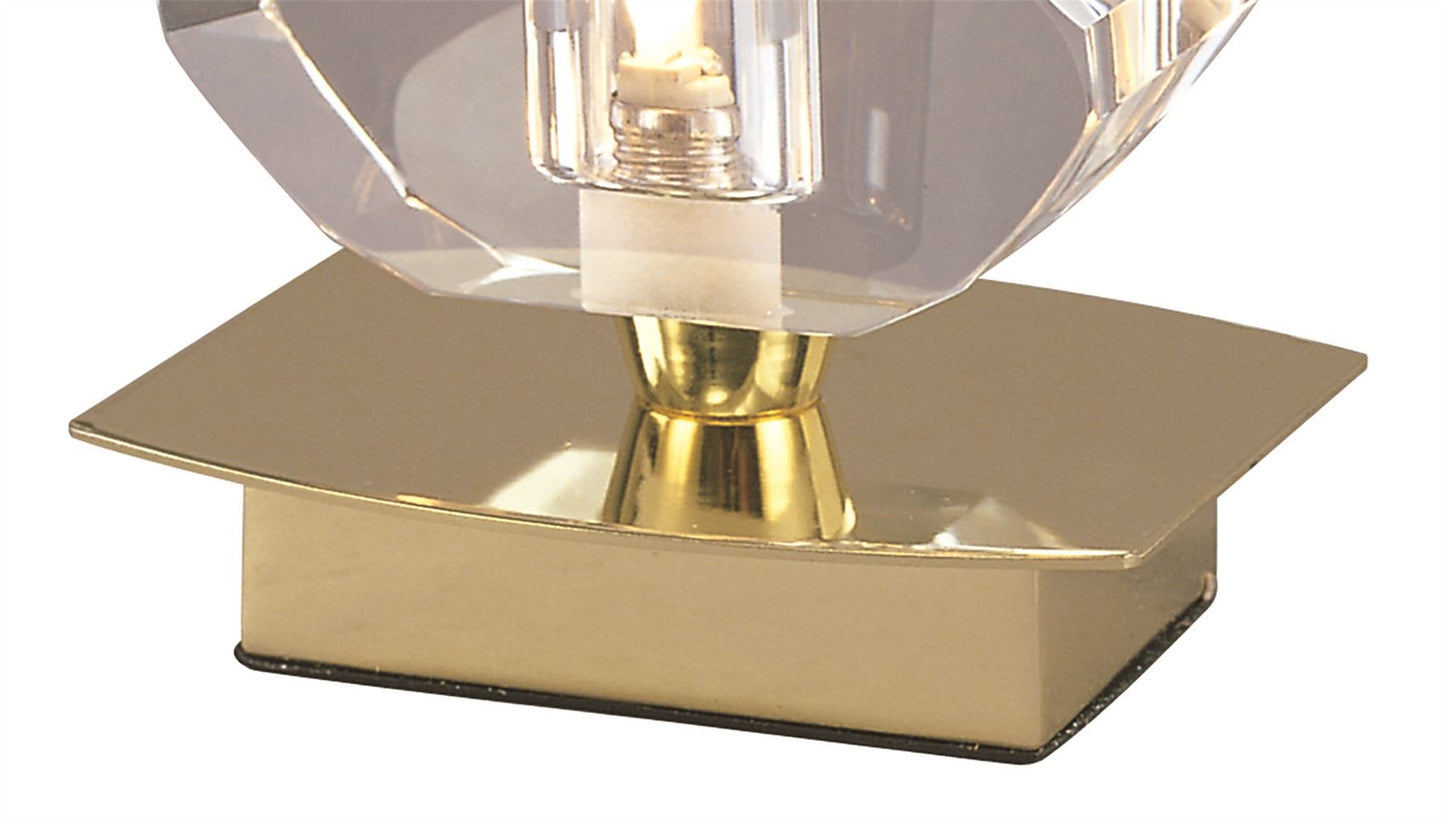 Mantra Alfa Small Crystal Table Lamp 1 Light G9, Polished Brass