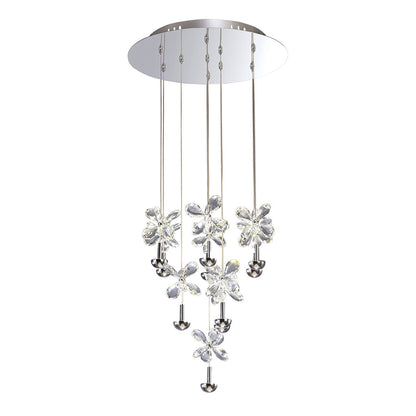 Diyas Aviva 40cm  Round 10 Light 4000K LED Polished Chrome/Crystal Ceiling Pendant Light Fitting