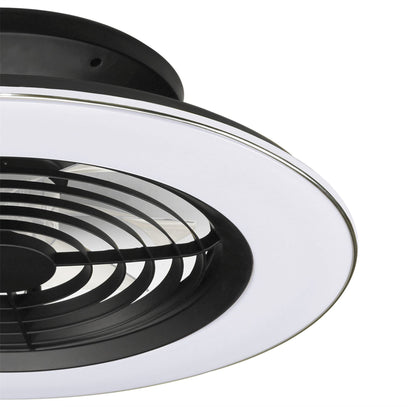 Alisio 63cm 70W LED Dimmable Ceiling Light With Built-In 35W DC Reversible Fan, BlackWhite Finish c/w Remote Control and APP Control, 4900lm