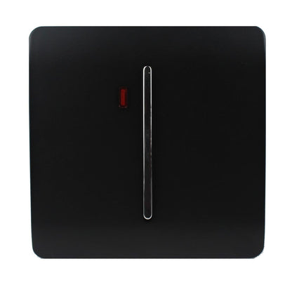 Trendi Artistic Modern Glossy 20 A  Light Switch & Neon Insert Black ART-WHS1BK