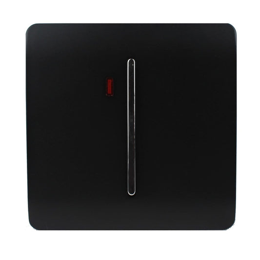 Trendi Artistic Modern Glossy 20 A  Light Switch & Neon Insert Black ART-WHS1BK
