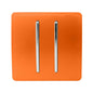 Trendi Artistic Modern Glossy Tactile Auto Retractive 2 Door Bell Switch Orange