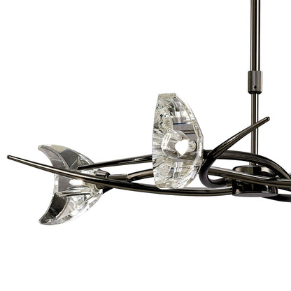 Mantra Eclipse 65cm Telescopic Convertible To Semi Flush 4 Light G9, Black Chrome