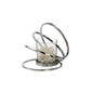 Diyas Home (DH) Oreo Candle Holder 4 Ring Small Polished Chrome/Clear Glass Art