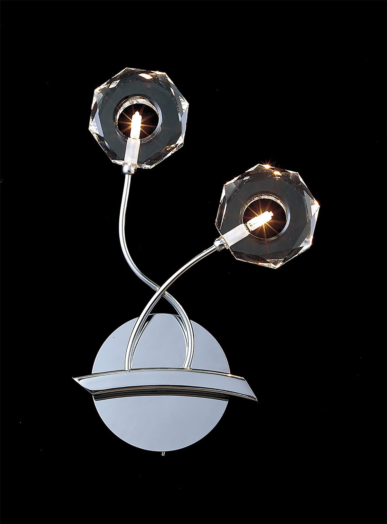 Diyas Izona Wall Light 2 Light G4 Polished Chrome, NOT LED/CFL Compatible