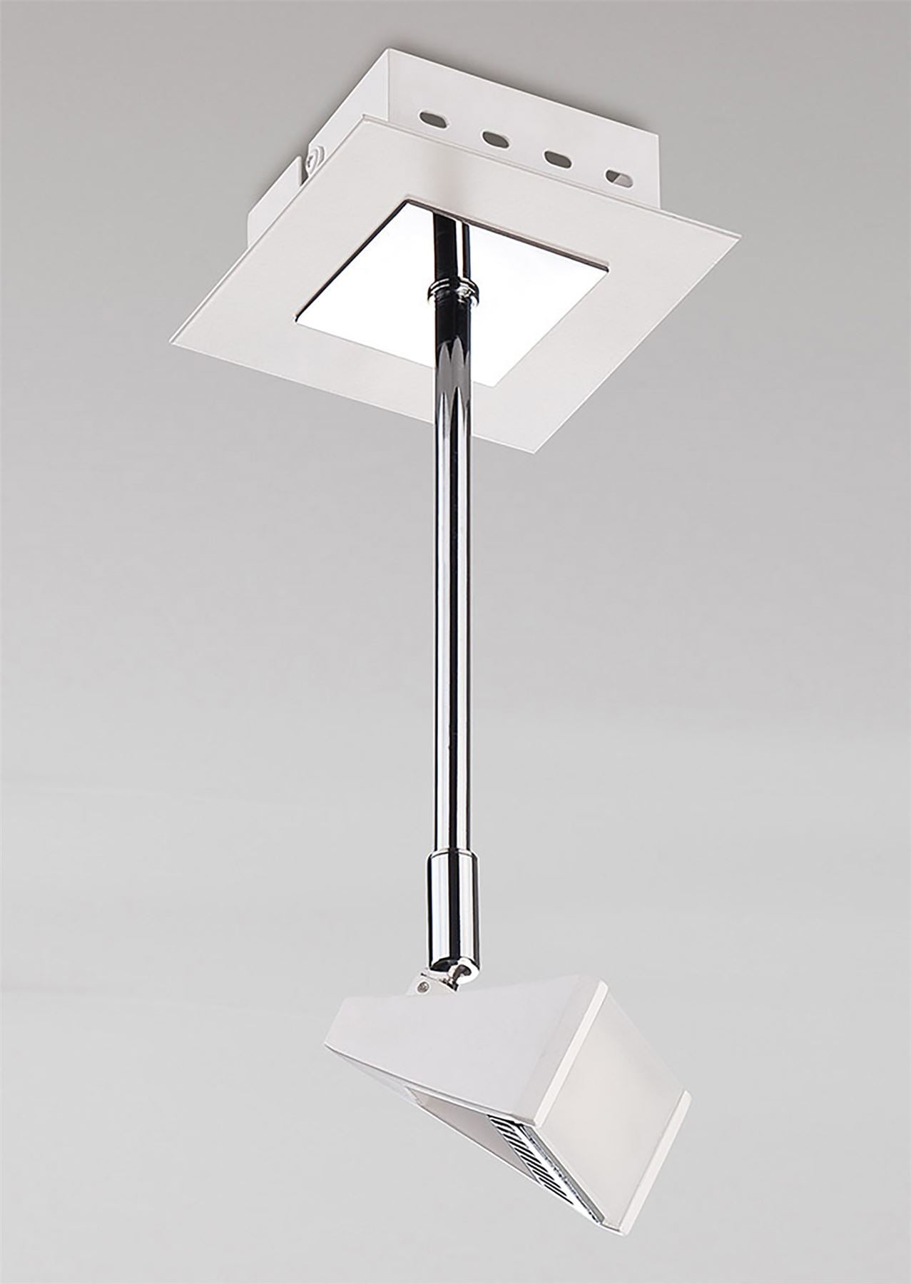 Mantra Fusion Filippo Telescopic Spot Light 1 Light 5W 3000K, 450lm, Matt White/Polished Chrome, 3yrs Warranty