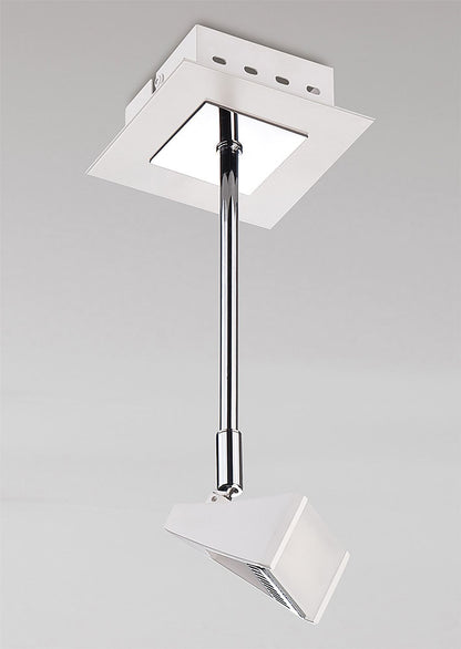 Mantra Fusion Filippo Telescopic Spot Light 1 Light 5W 3000K, 450lm, Matt White/Polished Chrome, 3yrs Warranty