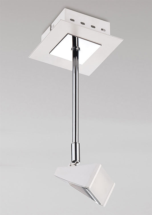 Mantra Fusion Filippo Telescopic Spot Light 1 Light 5W 3000K, 450lm, Matt White/Polished Chrome, 3yrs Warranty