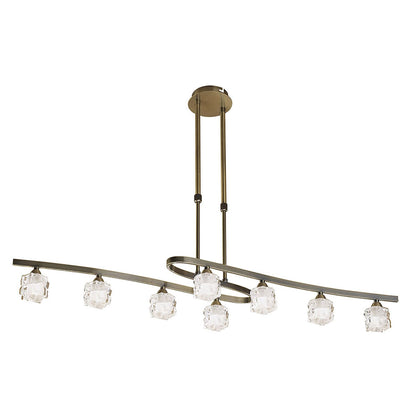 Mantra M1860 Ice Rectangular Telescopic 8 Light G9 ECO, Antique Brass