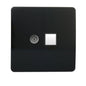 Trendi Switch 2 Gang TV Co-Axial & RJ45 Cat 6 Modern Designer PC Ethernet Sockets in Piano Black