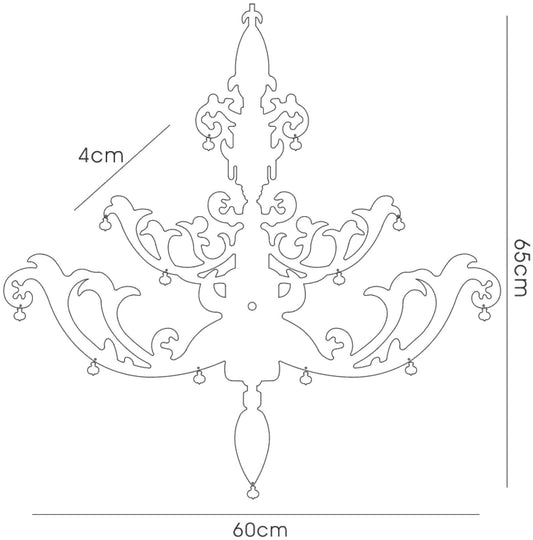 Diyas Home (DH) Infinity Chandelier Clock Black/Smoked Crystal/Clear Crystal