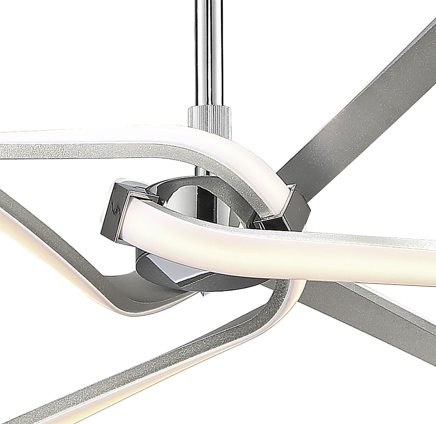 Mantra M4991 Knot Telescopic\Semi Ceiling 45W LED Curved Arms 3000K, 3150lm, Silver/Frosted Acrylic/Polished Chrome, 3yrs Warranty - M4991 Ceiling