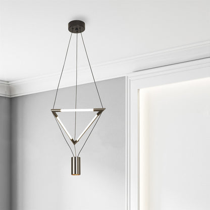 Mantra Electra Small Pendant 7W + 14W LED, 3000K, 1600lm, Black/Black Chrome/White Acrylic, 3yrs Warranty