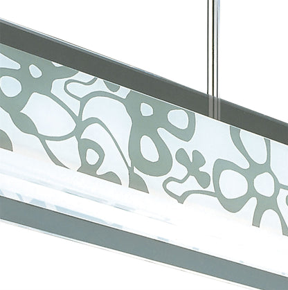 Mantra Euphoria Semi Flush 2 Light T5, Polished Chrome, Opal White Glass, NOT LED, CFL Compatible
