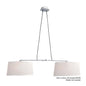 Mantra M5306 Habana Linear Pendant 2 Light with Adjustable Body WITHOUT SHADE E27, Matt White/Polished Chrome