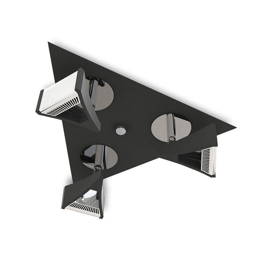 Mantra Fusion Filippo Spot Light 3 Light LED Triangular 15W 3000K, 1350lm, Matt Black/Polished Chrome, 3yrs Warranty