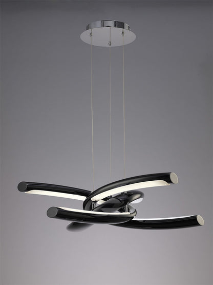 Mantra M3971 Knot Pendant 36W LED 3000K, 3600lm, Gloss Black/White Acrylic/Polished Chrome, 3yrs Warranty