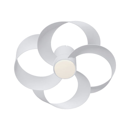 Rose 65cm 24W LED Dimmable Ceiling Light With Built-In 22W DC Reversible Fan, Remote Control 2700-5000K, 2000lm, White