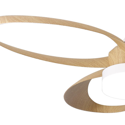 Infinity Fan 92.6cm 24W LED Dimmable Ceiling Light With Built-In 30W DC Reversible Fan, Remote Control 2700-5000K, 1800lm, White/Wood