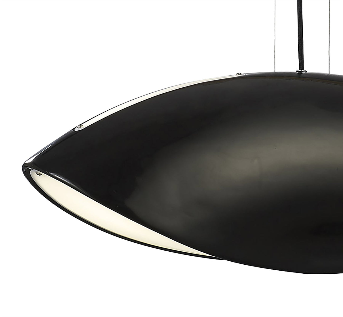 Mantra Pasion Rectangular Pendant 4 Light E27, Gloss Black/White Acrylic/Polished Chrome, CFL Lamps INCLUDED