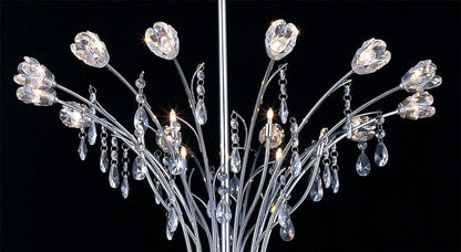 Diyas Bouquet 66cm  18 Light G4 Polished Chrome/Crystal, NOT LED/CFL Compatible Ceiling Pendant Light Fitting