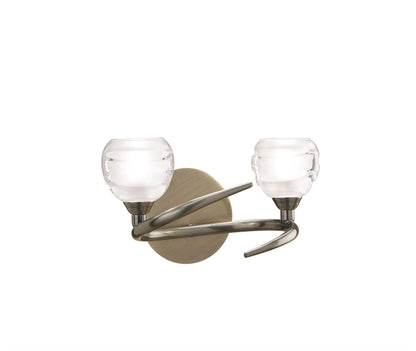 Mantra M1825/S Loop Wall Light Switched 2 Light G9 ECO, Antique Brass - M1825/S