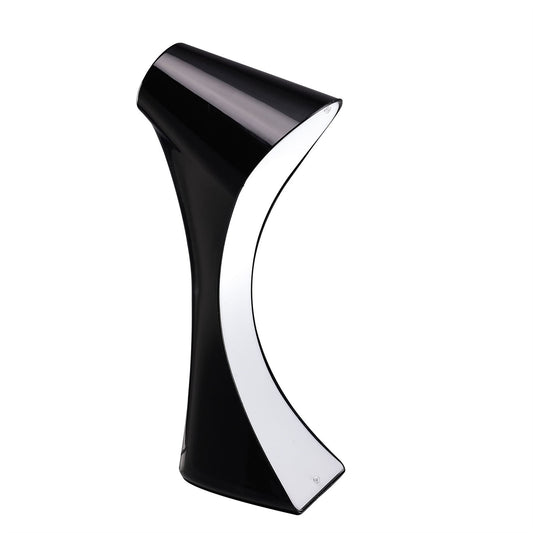 Mantra M1556 Ora Table Lamp 1 Light E27, Gloss Black/White Acrylic/Polished Chrome