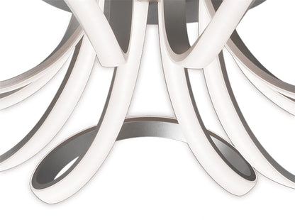 Mantra M5916 Knot Ceiling 74cm Round 5 Looped Arms 60W LED 3000K, 4800lm, Dimmable Silver/Frosted Acrylic/Polished Chrome, 3yrs Warranty - M5916 Ceiling