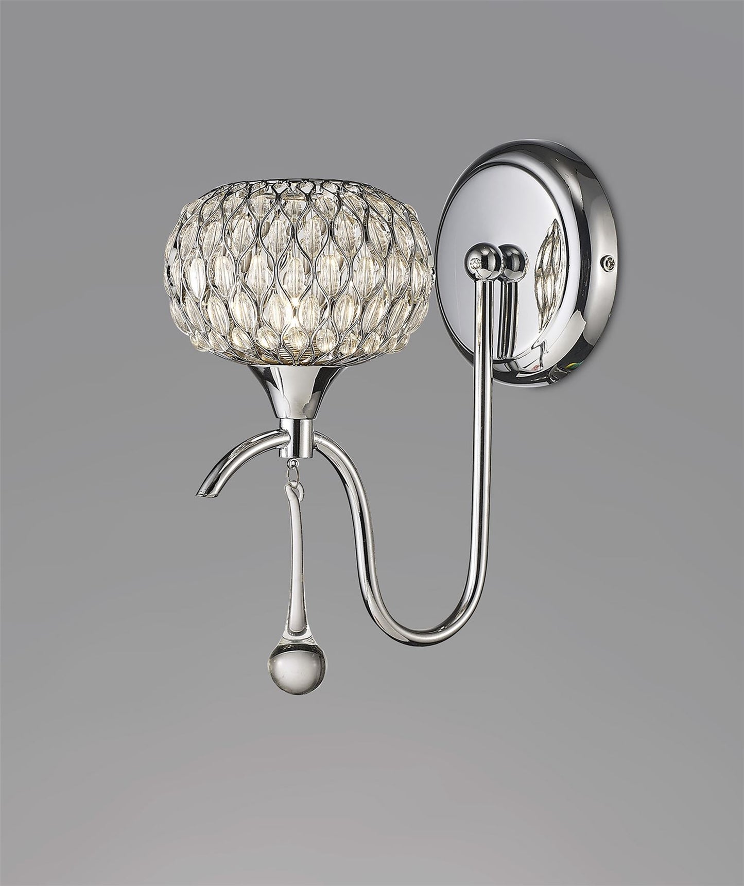 Diyas Chelsie Wall Light 1 Light G9 Polished Chrome/Clear Beaded Glass