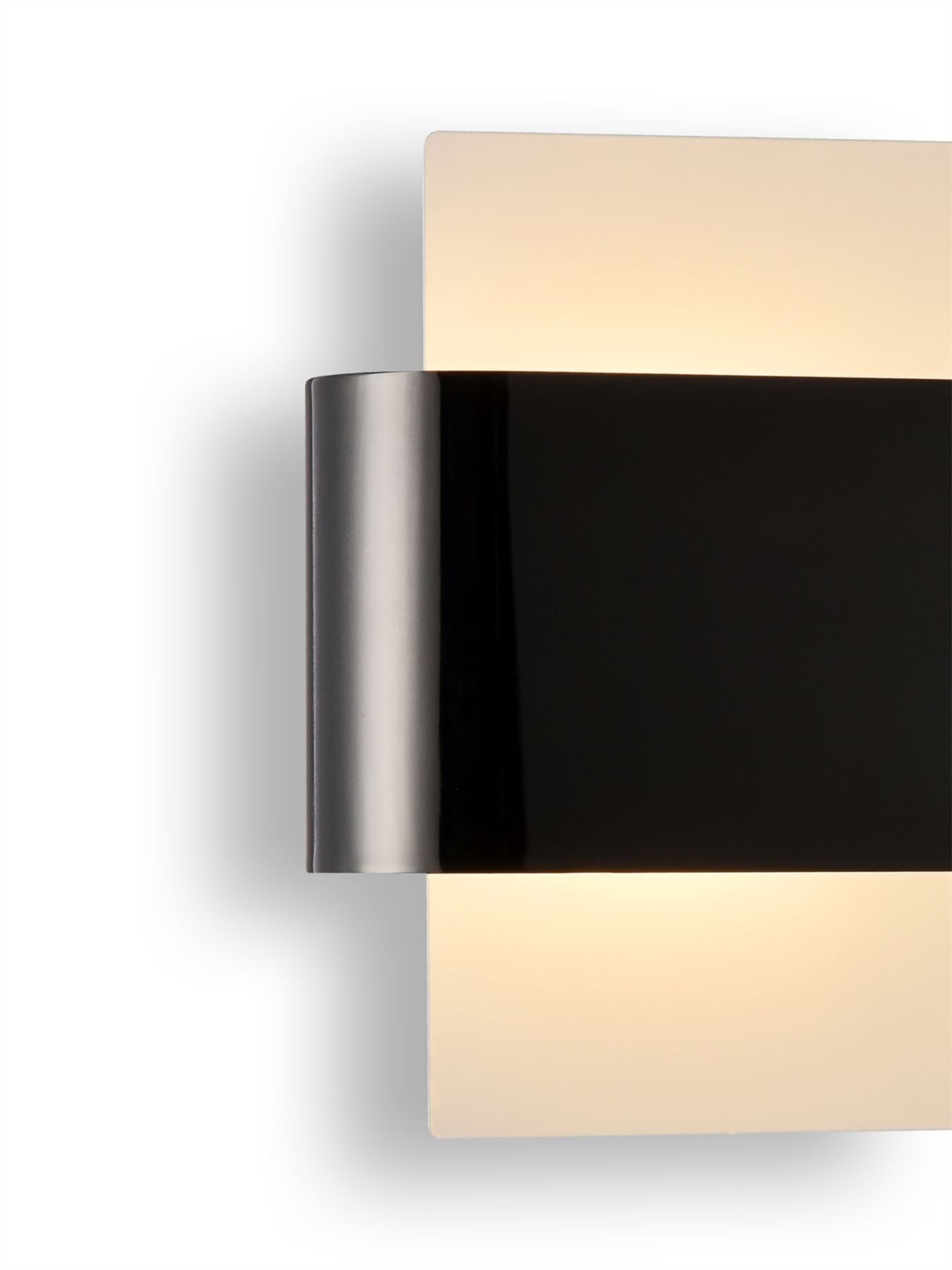 Deco Damo 2 Light G9 Flush Ceiling Light, White Base with Black Chrome Centre Band