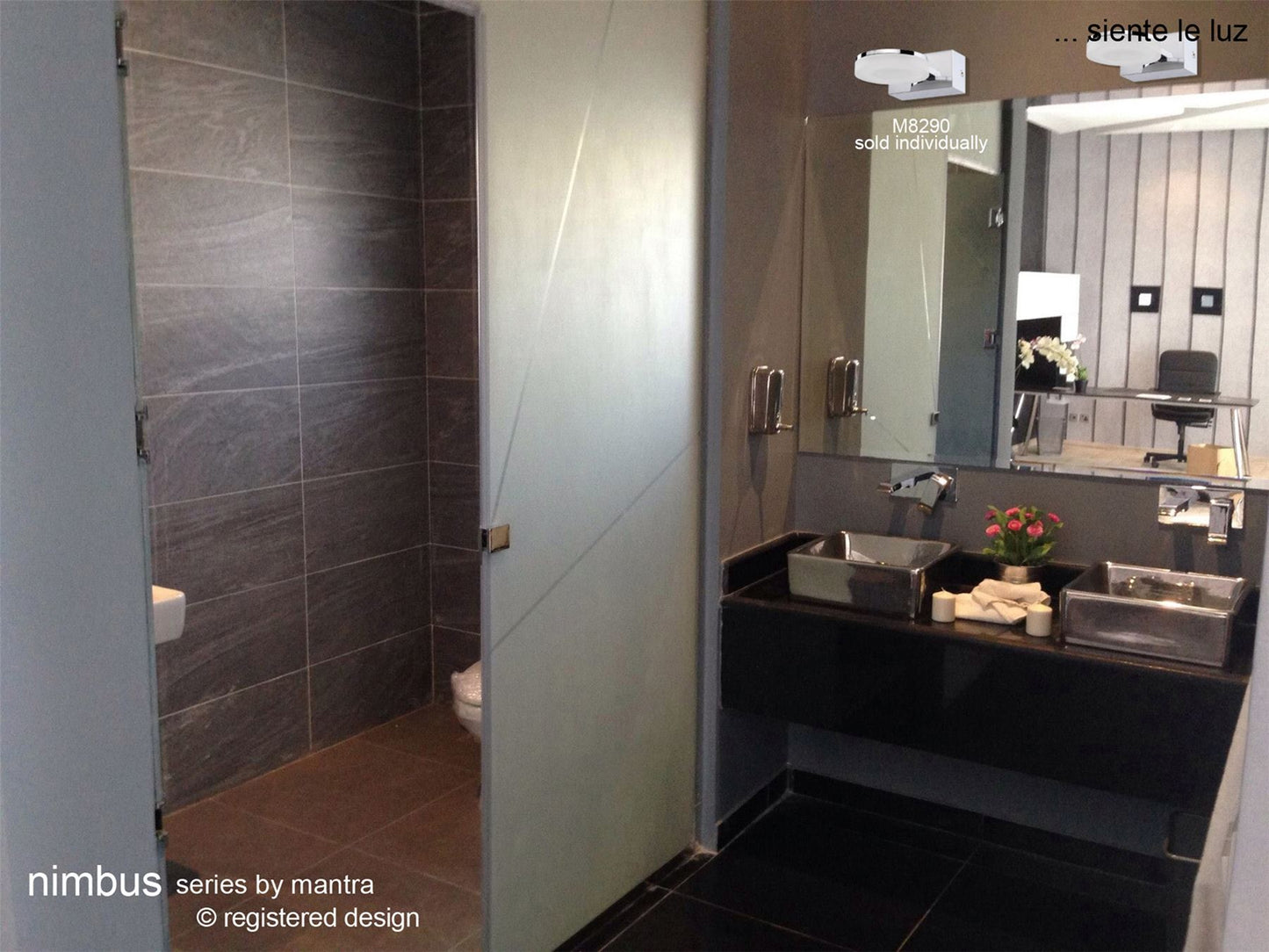 Mantra Fusion Nimbus Wall Light 1 Light 5W LED 3000K, 450lm, Polished Chrome/Frosted Acrylic, 3yrs Warranty