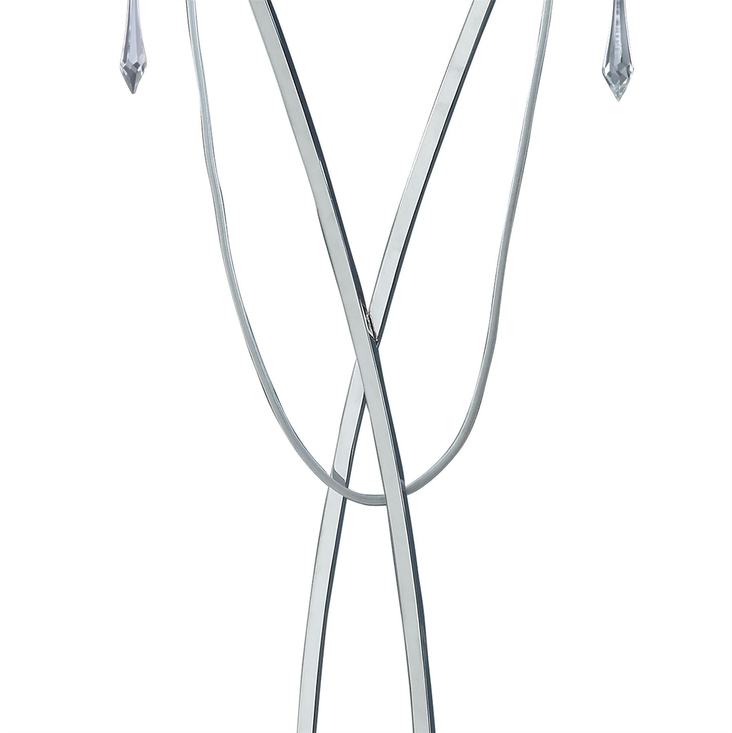 Mantra Lucca Floor Lamp 2 Light E27, Polished Chrome with White Shade & Clear Crystal