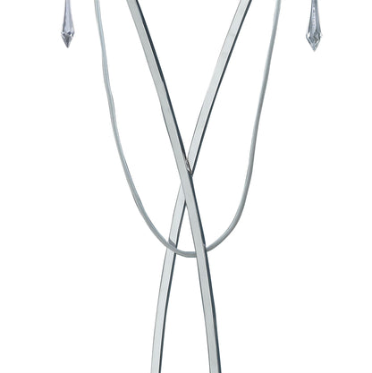 Mantra Lucca Floor Lamp 2 Light E27, Polished Chrome with White Shade & Clear Crystal