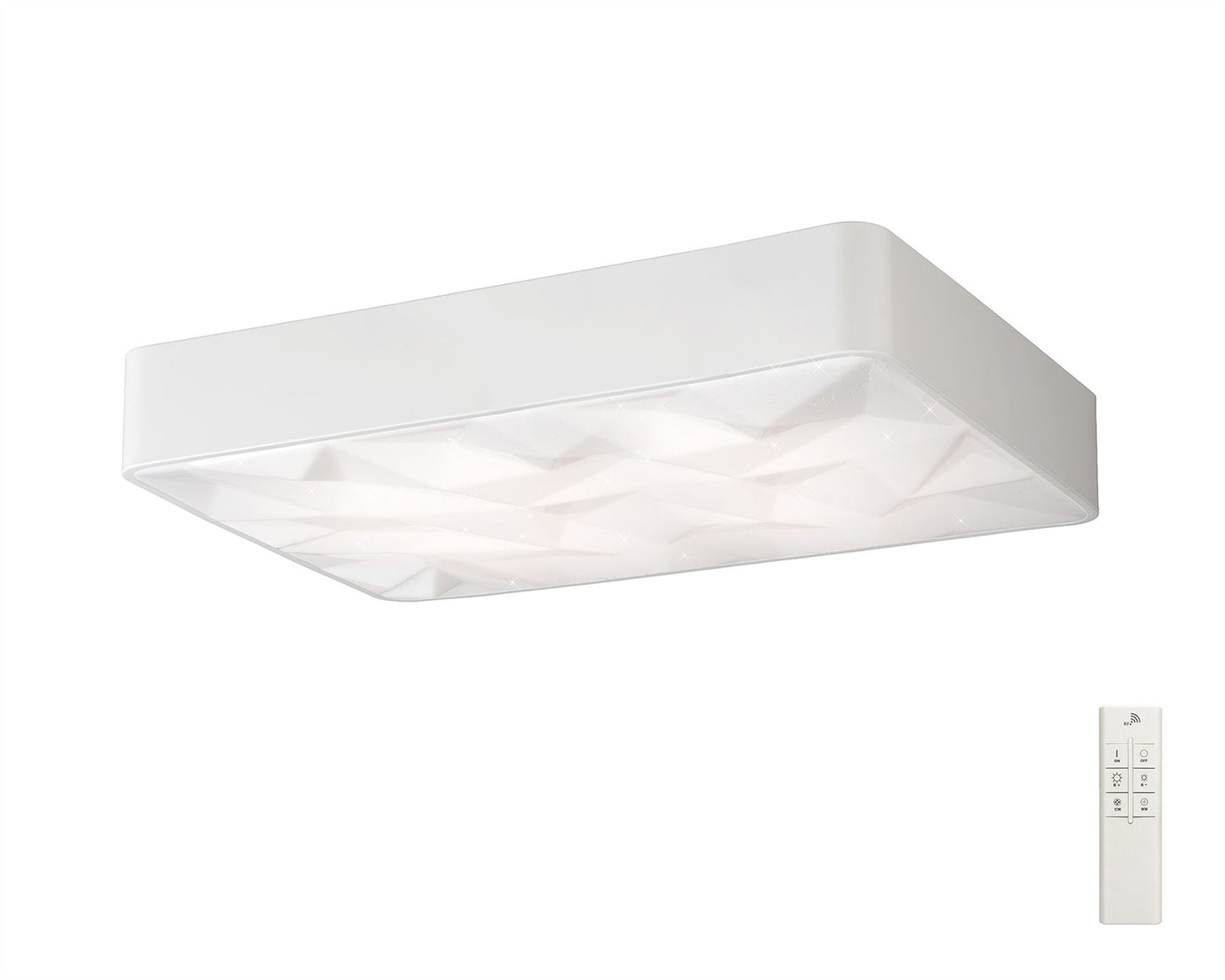 Mantra Fusion M5881 Rombos Flush Rectangular 60W LED 3000-6500K Tuneable, 4500lm, Remote Control White, 3yrs Warranty - M5881 Ceiling