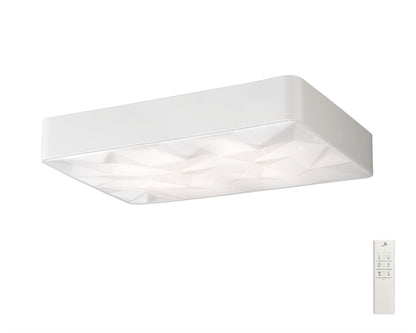 Mantra Fusion M5881 Rombos Flush Rectangular 60W LED 3000-6500K Tuneable, 4500lm, Remote Control White, 3yrs Warranty - M5881 Ceiling