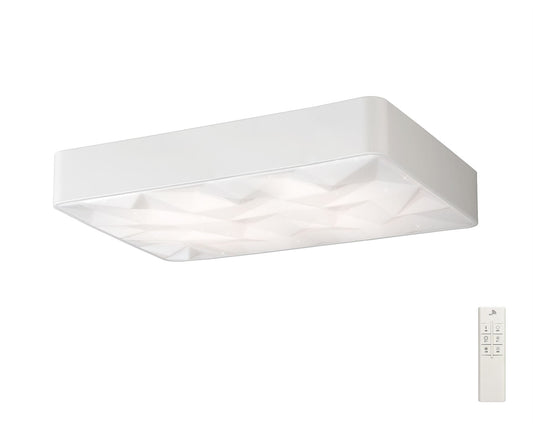 Mantra Fusion M5881 Rombos Flush Rectangular 60W LED 3000-6500K Tuneable, 4500lm, Remote Control White, 3yrs Warranty - M5881 Ceiling