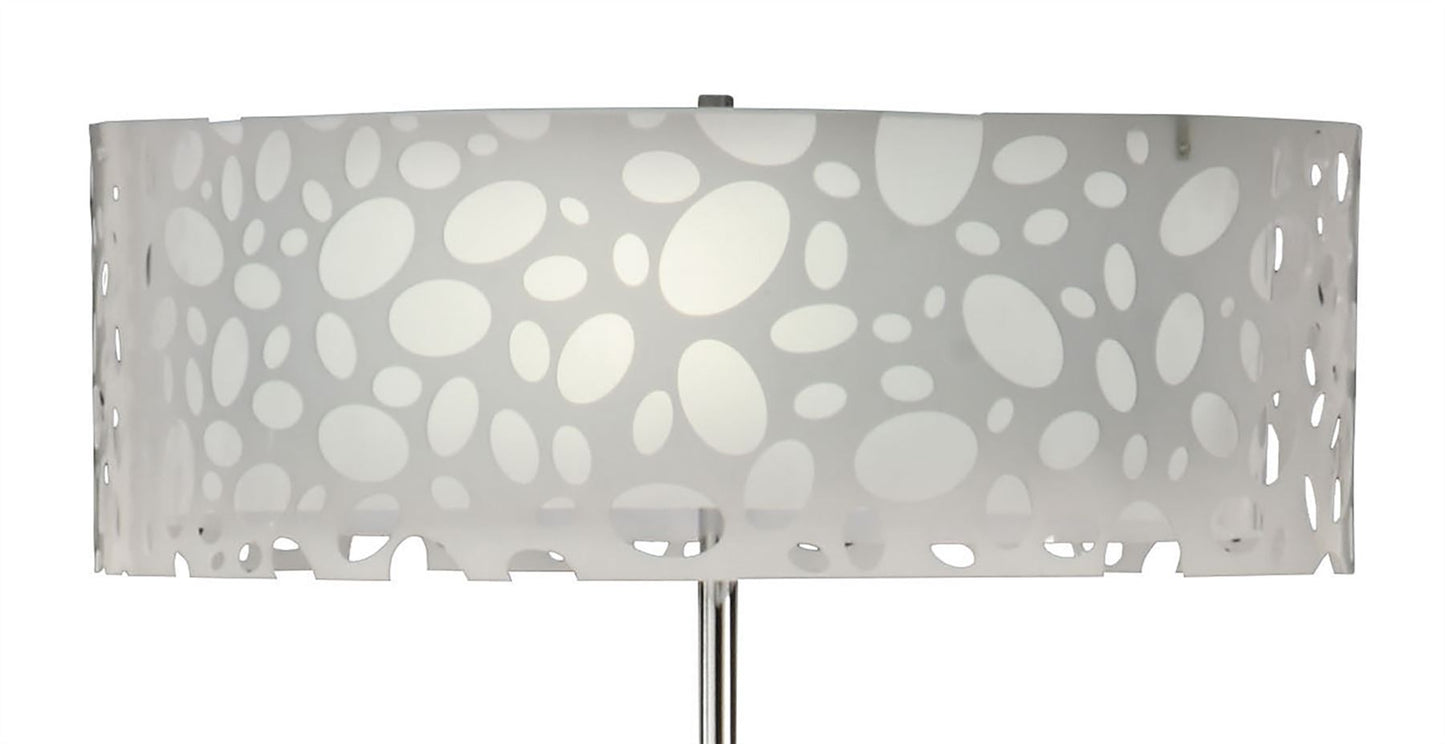 Mantra Lupin Floor Lamp 4 Light E27, Gloss White/White Acrylic/Polished Chrome, CFL Lamps INCLUDED