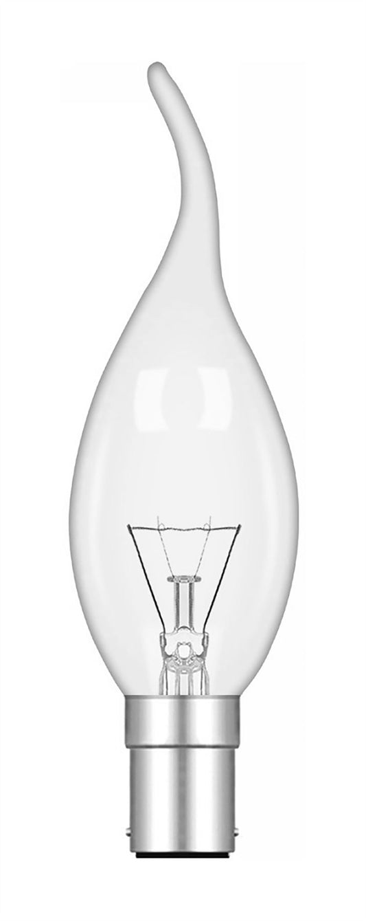Luxram Candle Tip B15D Clear 60W Incandescent/T Incandescent