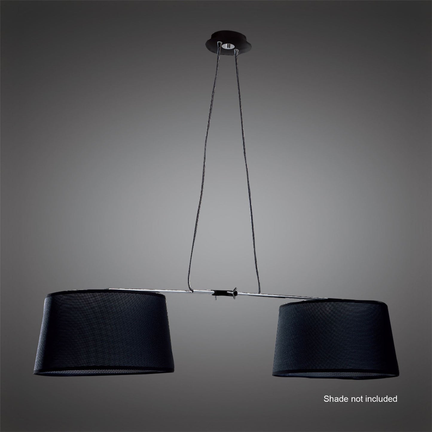 Mantra M5307 Habana Linear Pendant 2 Light with Adjustable Body WITHOUT SHADE E27 Black/Polished Chrome