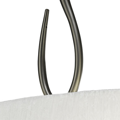 Mantra M3710 Lua Oval Semi Ceiling 2 Light E27, Satin Nickel with White Shade